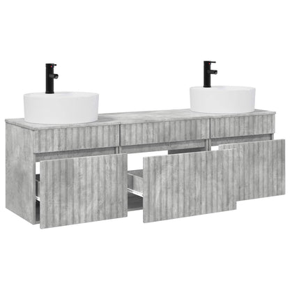 Bathroom Cabinet Set 3 pcs Concrete Grey 49 x 44.5 x 65 cm