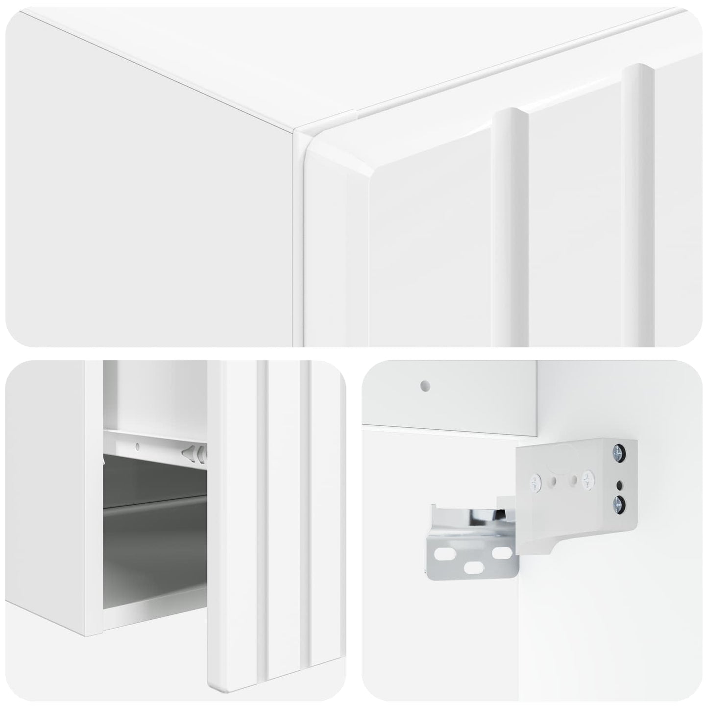 Bathroom Cabinet Set 3 pcs High Gloss White 49 x 44.5 x 65 cm