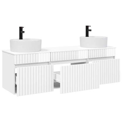 Bathroom Cabinet Set 3 pcs High Gloss White 49 x 44.5 x 65 cm