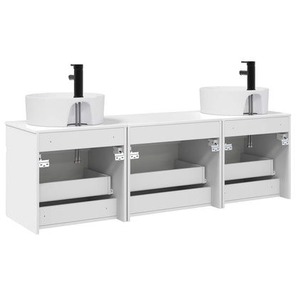 Bathroom Cabinet Set 3 pcs High Gloss White 49 x 44.5 x 65 cm