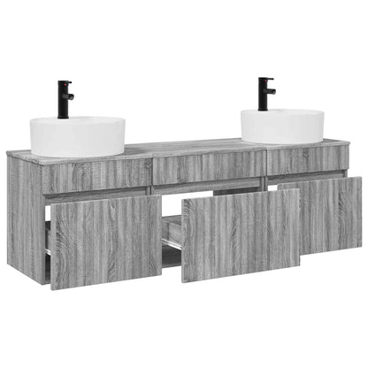 Bathroom Cabinet Set 3 pcs Grey Sonoma 49 x 44.5 x 65 cm
