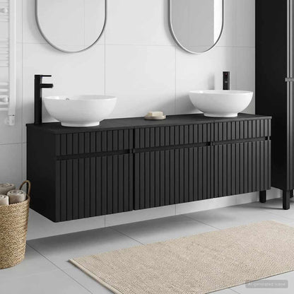 Bathroom Cabinet Set 3 pcs Black 49 x 44.5 x 66.5 cm