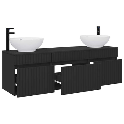 Bathroom Cabinet Set 3 pcs Black 49 x 44.5 x 66.5 cm