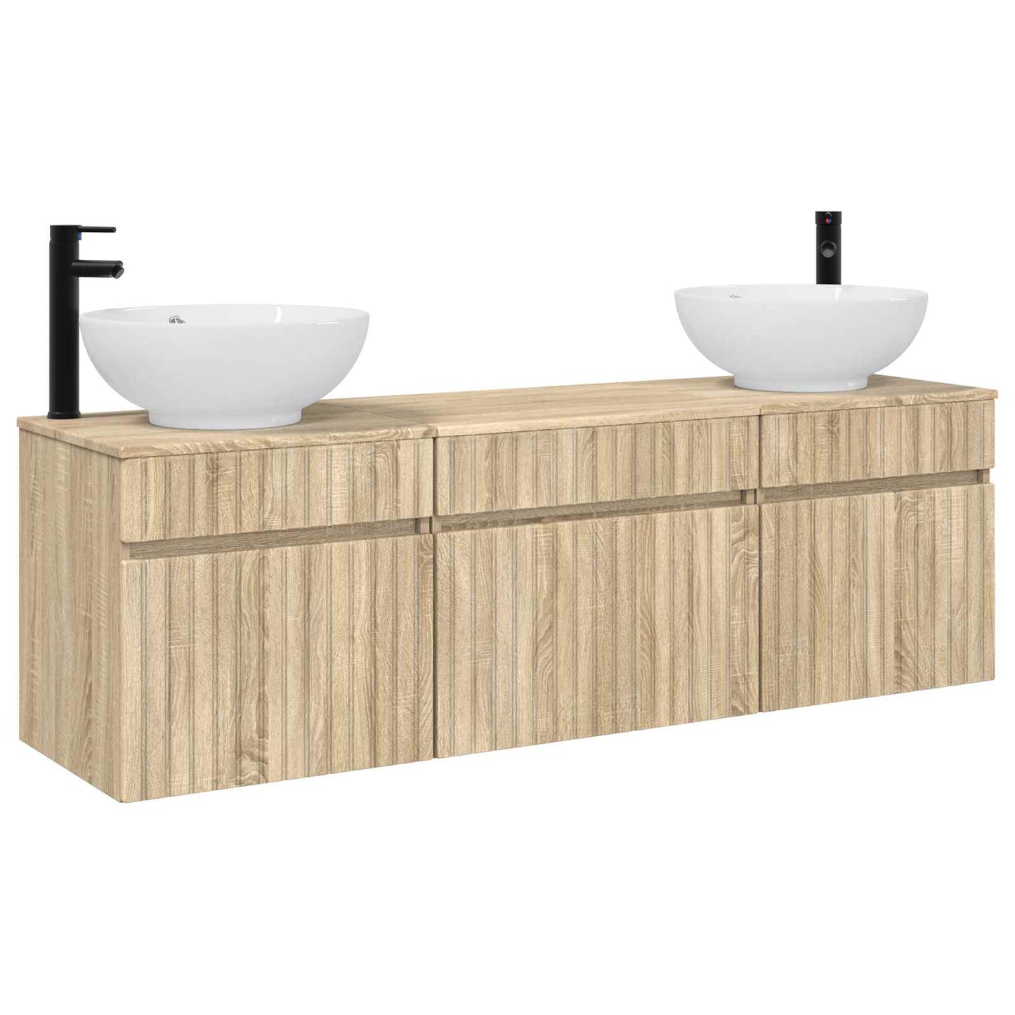 Bathroom Cabinet Set 3 pcs Sonoma Oak 49 x 44.5 x 66.5 cm