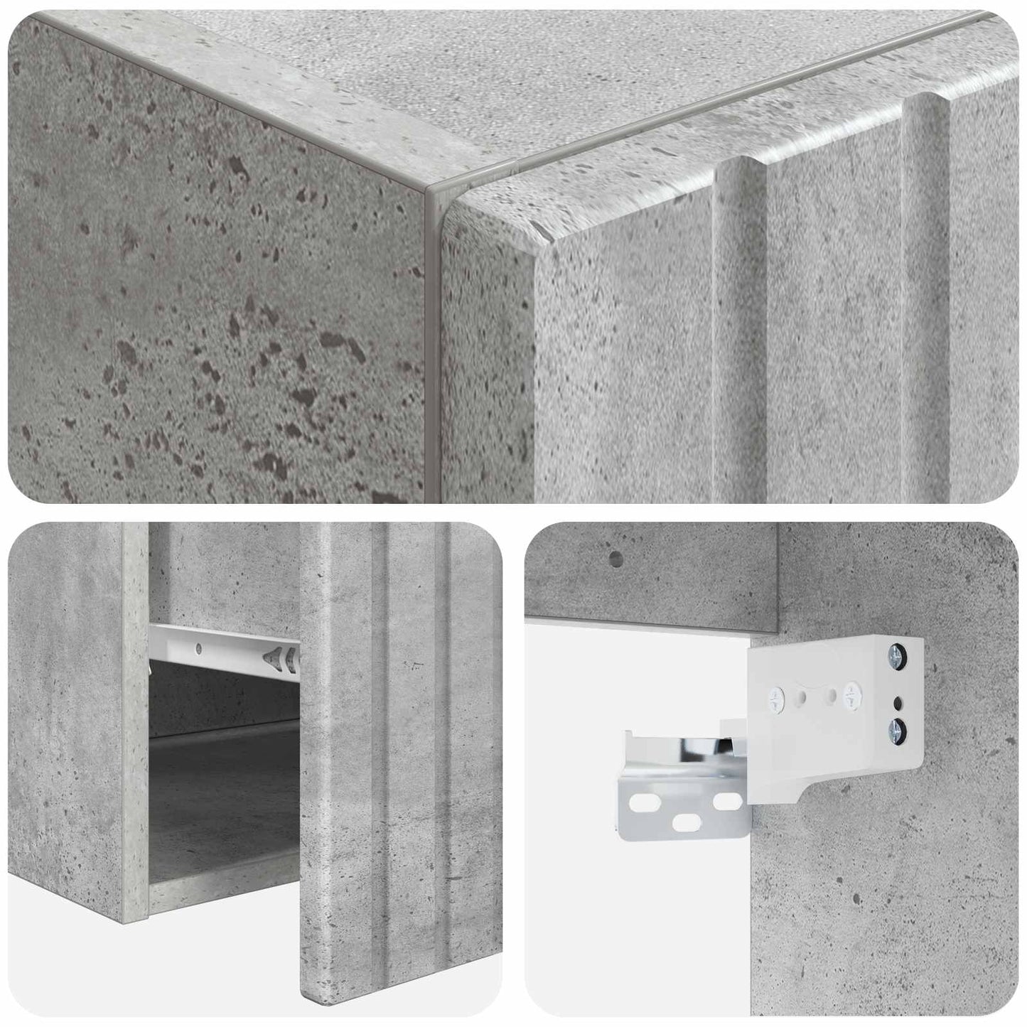Bathroom Cabinet Set 3 pcs Concrete Grey 49 x 44.5 x 66.5 cm