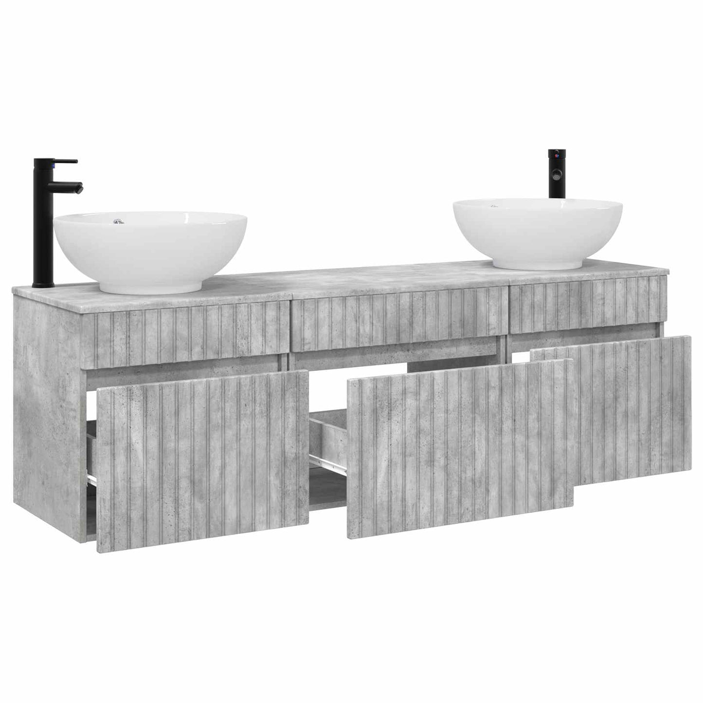 Bathroom Cabinet Set 3 pcs Concrete Grey 49 x 44.5 x 66.5 cm