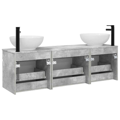 Bathroom Cabinet Set 3 pcs Concrete Grey 49 x 44.5 x 66.5 cm