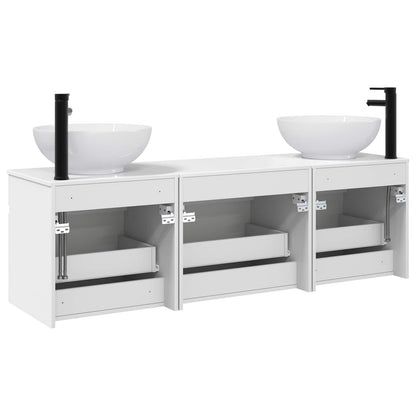 Bathroom Cabinet Set 3 pcs High Gloss White 49 x 44.5 x 66.5 cm