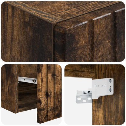 Bathroom Cabinet Set 3 pcs Smoked Oak 49 x 44.5 x 66.5 cm