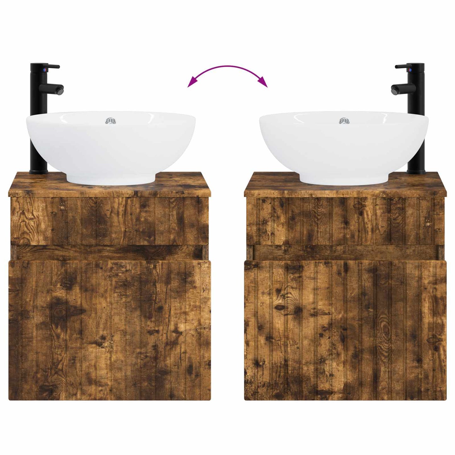 Bathroom Cabinet Set 3 pcs Smoked Oak 49 x 44.5 x 66.5 cm
