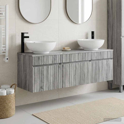 Bathroom Cabinet Set 3 pcs Grey Sonoma 49 x 44.5 x 66.5 cm