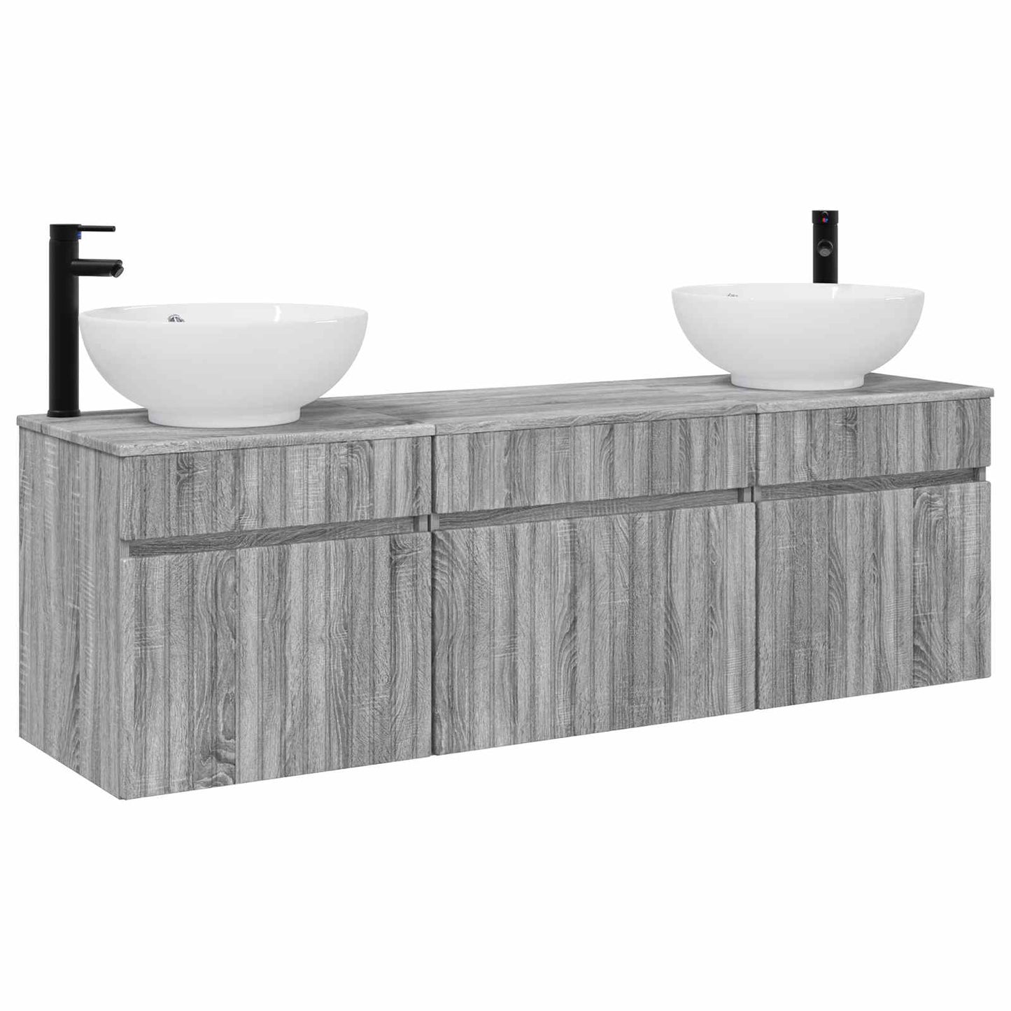 Bathroom Cabinet Set 3 pcs Grey Sonoma 49 x 44.5 x 66.5 cm