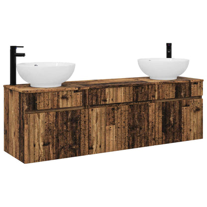 Bathroom Cabinet Set 3 pcs Old Wood 49 x 44.5 x 66.5 cm