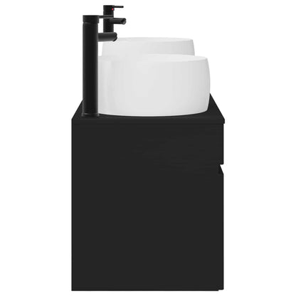 Bathroom Cabinet Set 3 pcs Black 49 x 44.5 x 66 cm