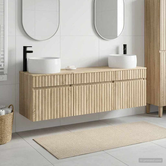 Bathroom Cabinet Set 3 pcs Sonoma Oak 49 x 44.5 x 66 cm