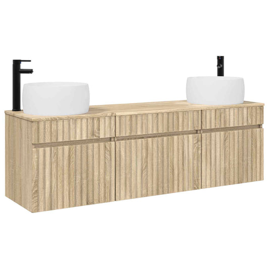 Bathroom Cabinet Set 3 pcs Sonoma Oak 49 x 44.5 x 66 cm