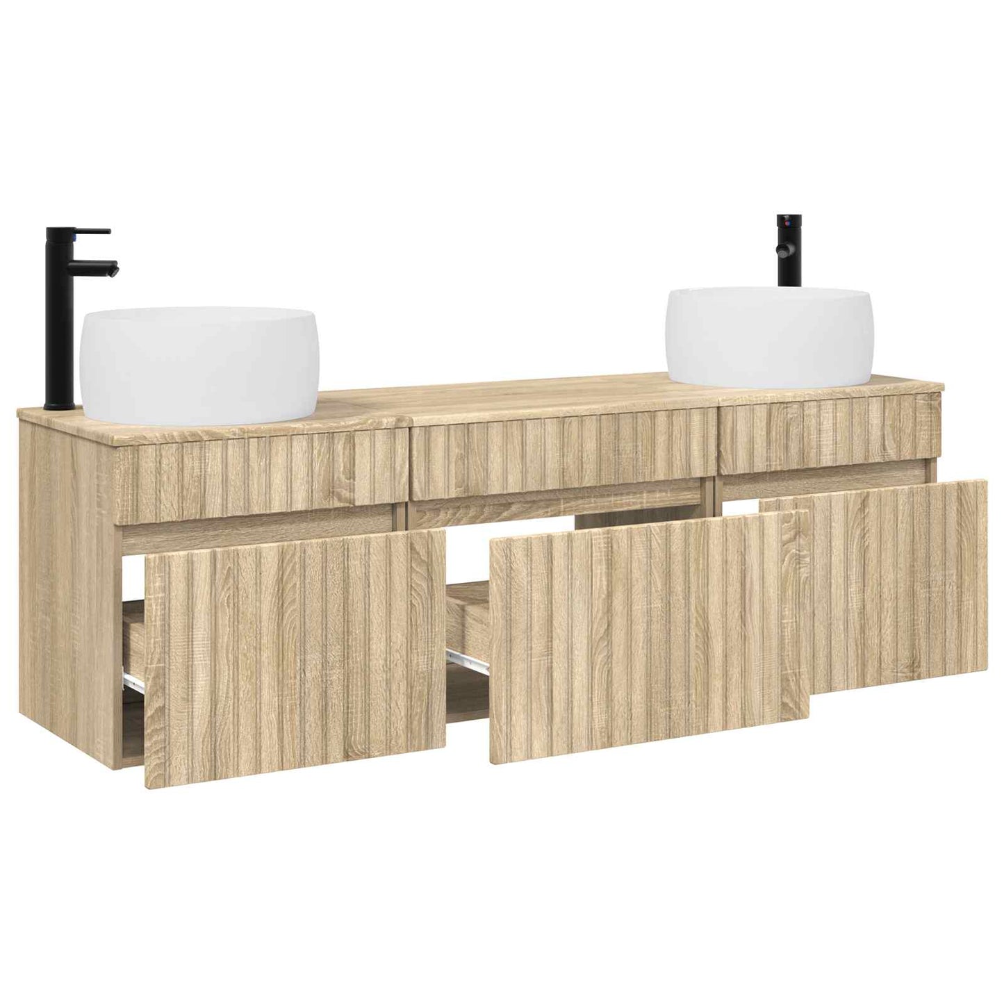 Bathroom Cabinet Set 3 pcs Sonoma Oak 49 x 44.5 x 66 cm