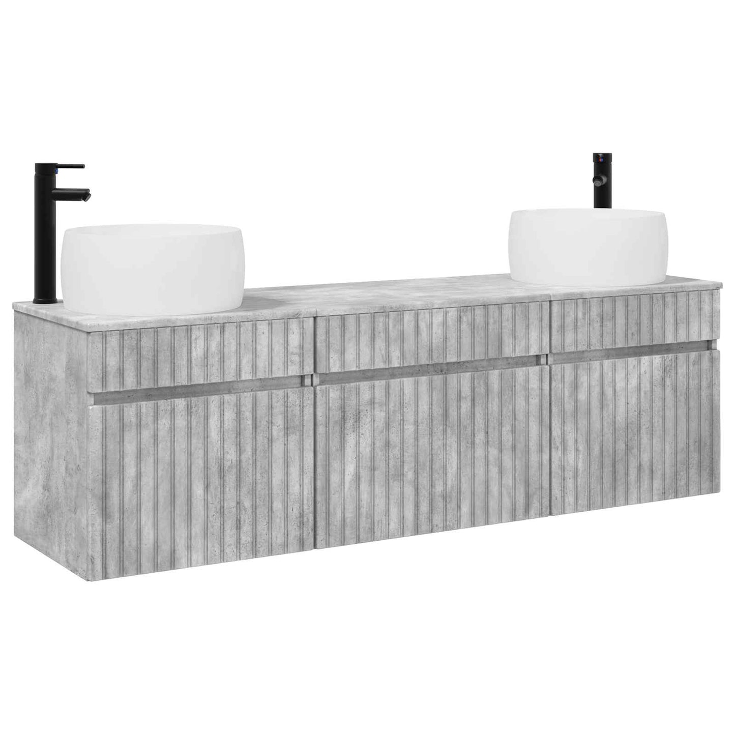 Bathroom Cabinet Set 3 pcs Concrete Grey 49 x 44.5 x 66 cm