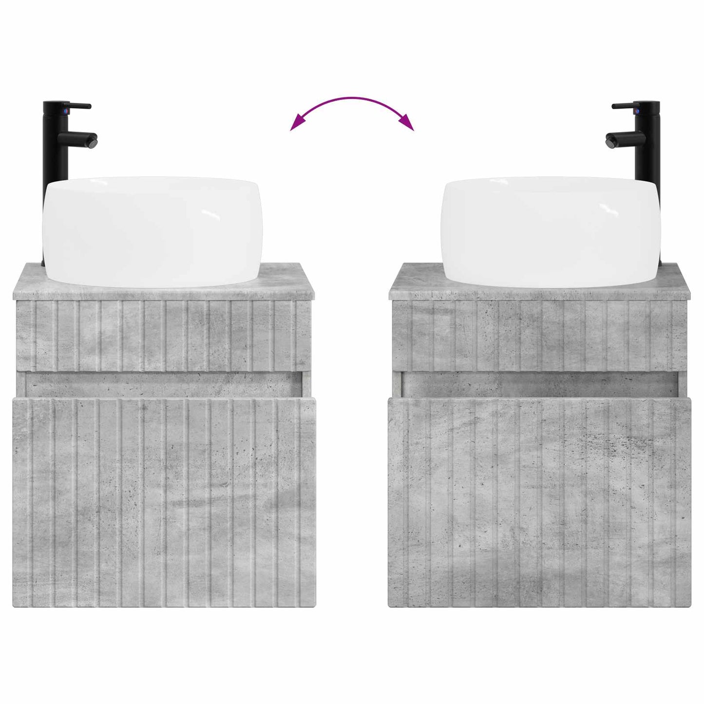 Bathroom Cabinet Set 3 pcs Concrete Grey 49 x 44.5 x 66 cm