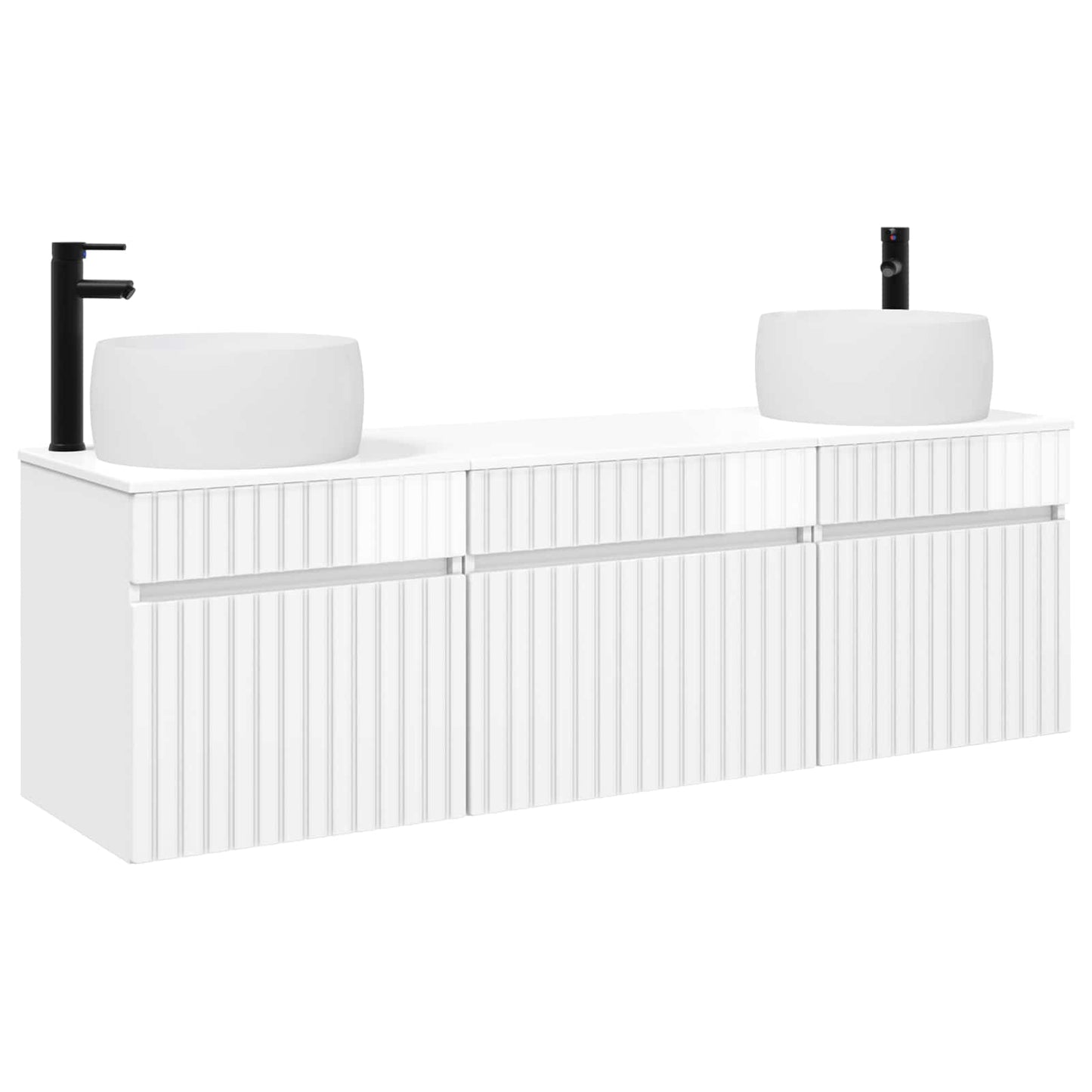 Bathroom Cabinet Set 3 pcs High Gloss White 49 x 44.5 x 66 cm