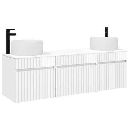Bathroom Cabinet Set 3 pcs High Gloss White 49 x 44.5 x 66 cm