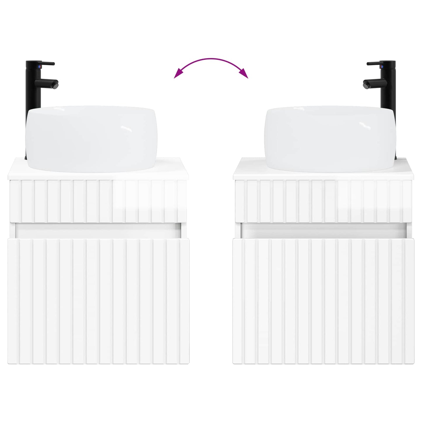 Bathroom Cabinet Set 3 pcs High Gloss White 49 x 44.5 x 66 cm