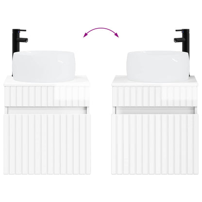 Bathroom Cabinet Set 3 pcs High Gloss White 49 x 44.5 x 66 cm