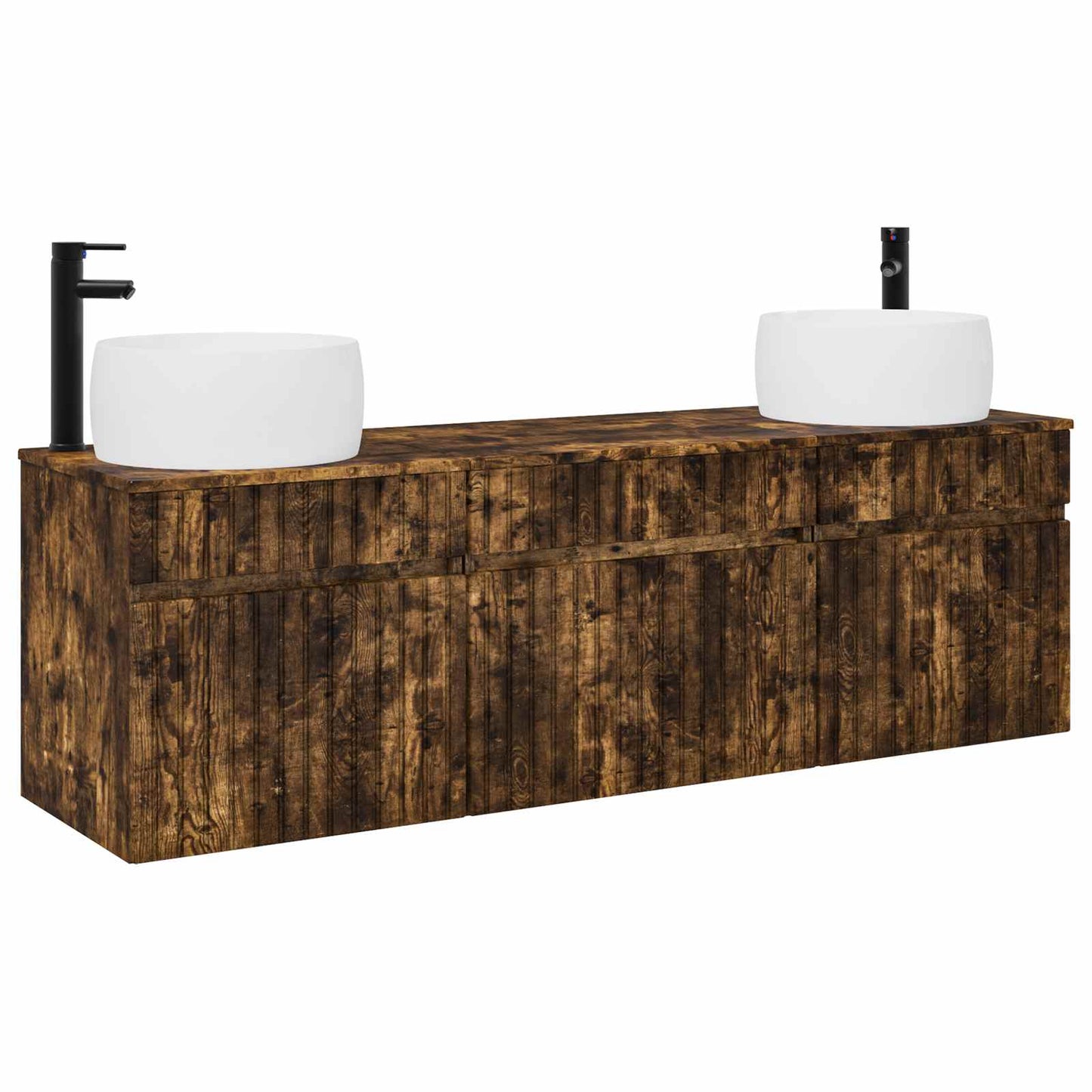 Bathroom Cabinet Set 3 pcs Smoked Oak 49 x 44.5 x 66 cm