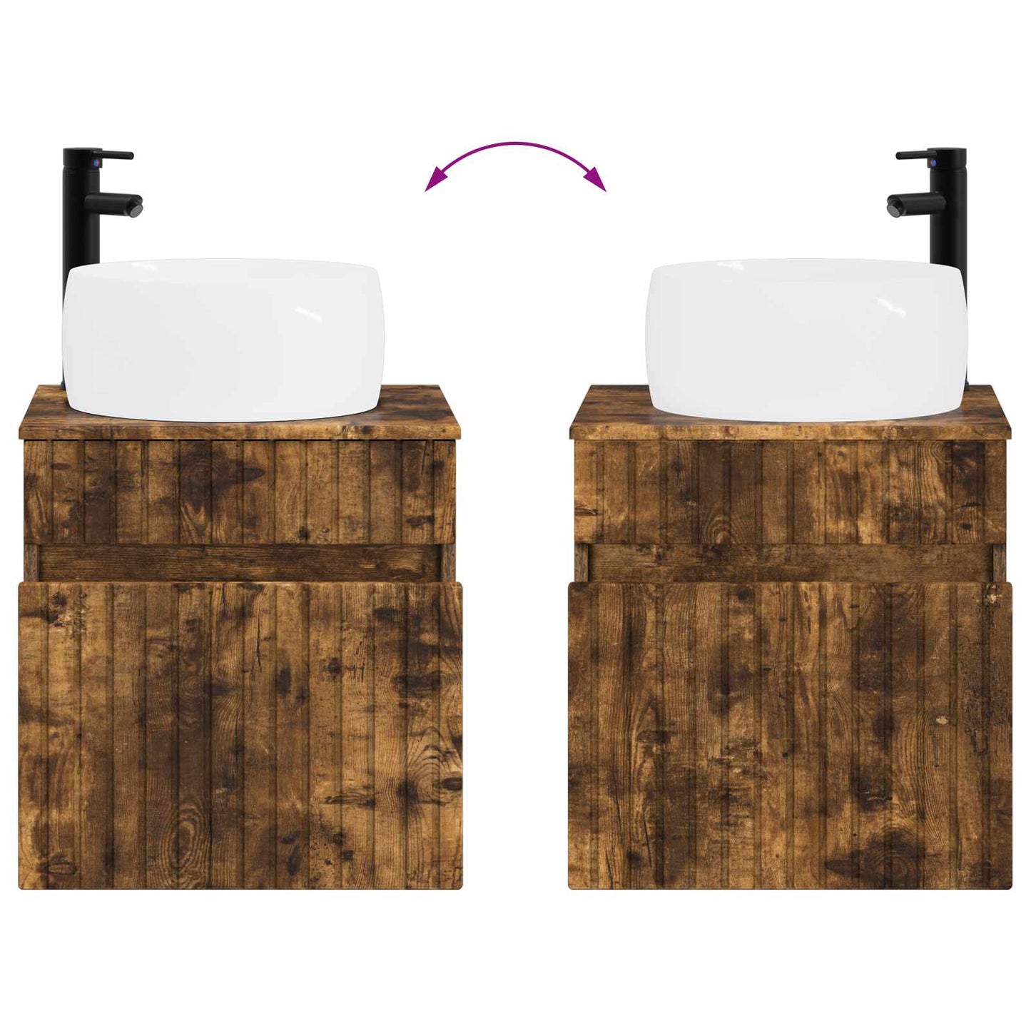 Bathroom Cabinet Set 3 pcs Smoked Oak 49 x 44.5 x 66 cm