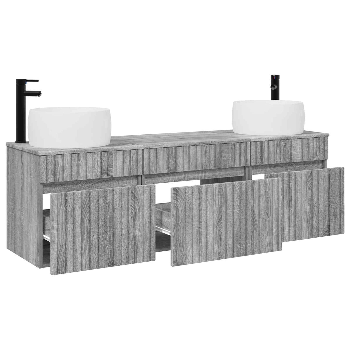 Bathroom Cabinet Set 3 pcs Grey Sonoma 49 x 44.5 x 66 cm