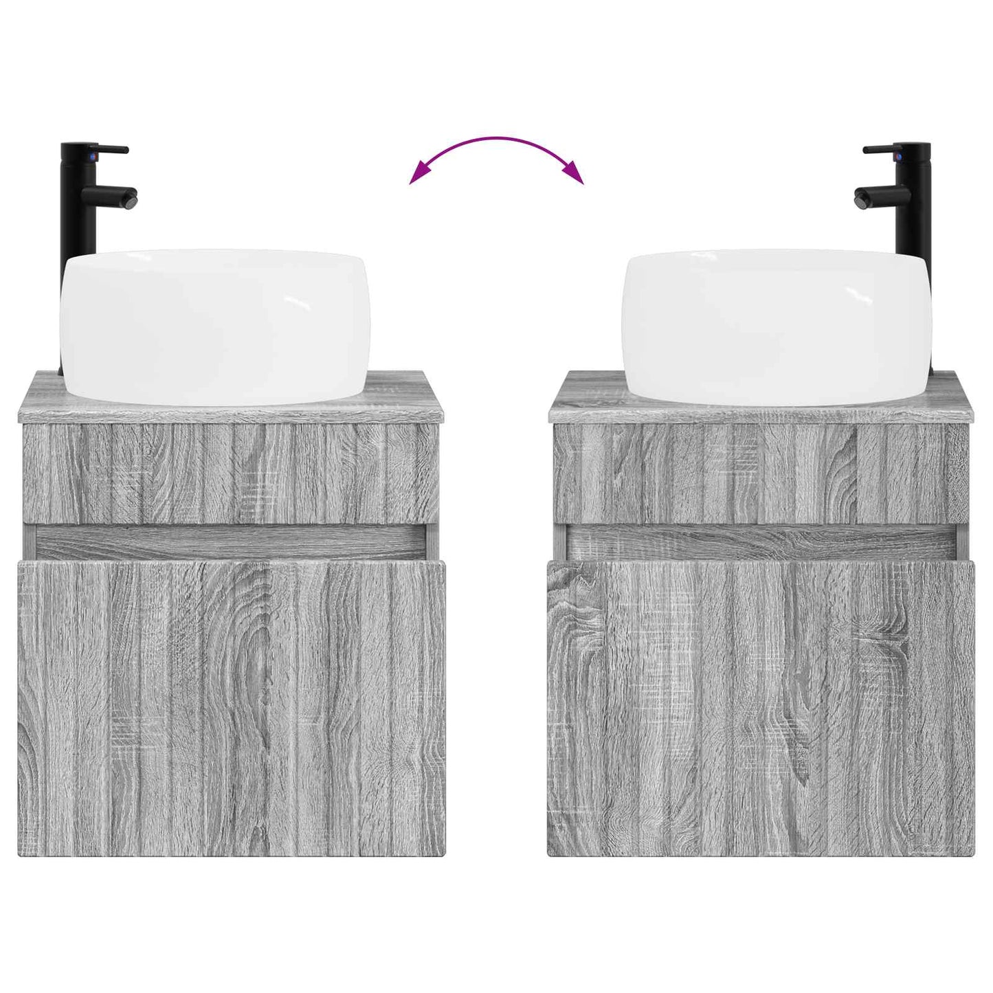 Bathroom Cabinet Set 3 pcs Grey Sonoma 49 x 44.5 x 66 cm