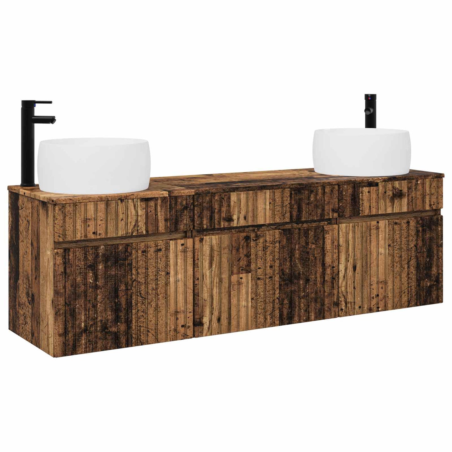 Bathroom Cabinet Set 3 pcs Old Wood 49 x 44.5 x 66 cm