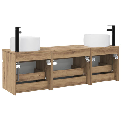 Bathroom Cabinet Set 3 pcs Artisan Oak 49 x 44.5 x 66 cm
