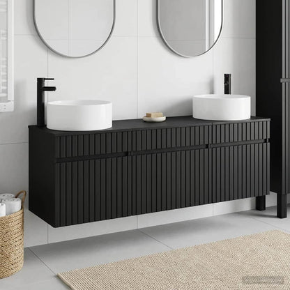 Bathroom Cabinet Set 3 pcs Black 49 x 44.5 x 65.5 cm