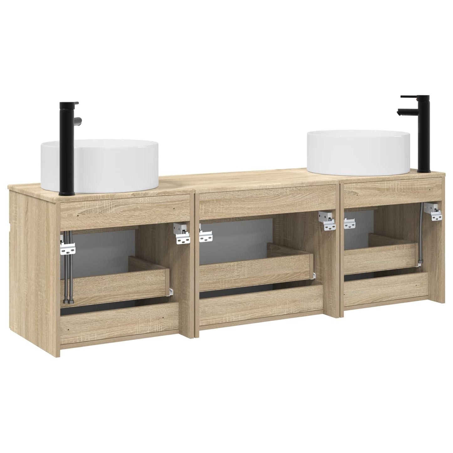 Bathroom Cabinet Set 3 pcs Sonoma Oak 49 x 44.5 x 65.5 cm