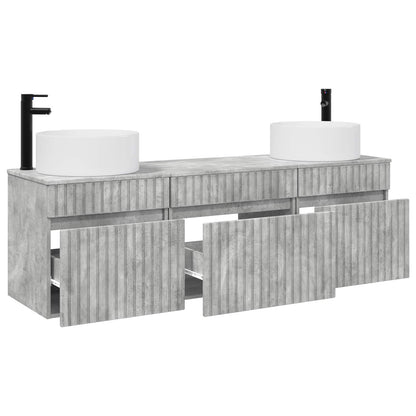 Bathroom Cabinet Set 3 pcs Concrete Grey 49 x 44.5 x 65.5 cm