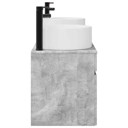 Bathroom Cabinet Set 3 pcs Concrete Grey 49 x 44.5 x 65.5 cm