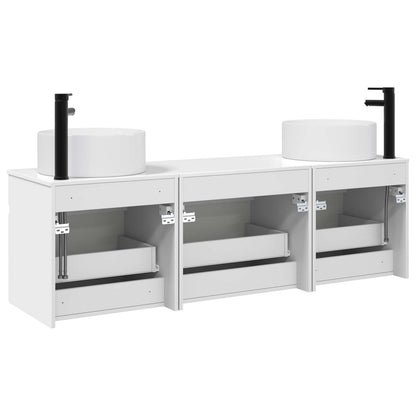 Bathroom Cabinet Set 3 pcs High Gloss White 49 x 44.5 x 65.5 cm