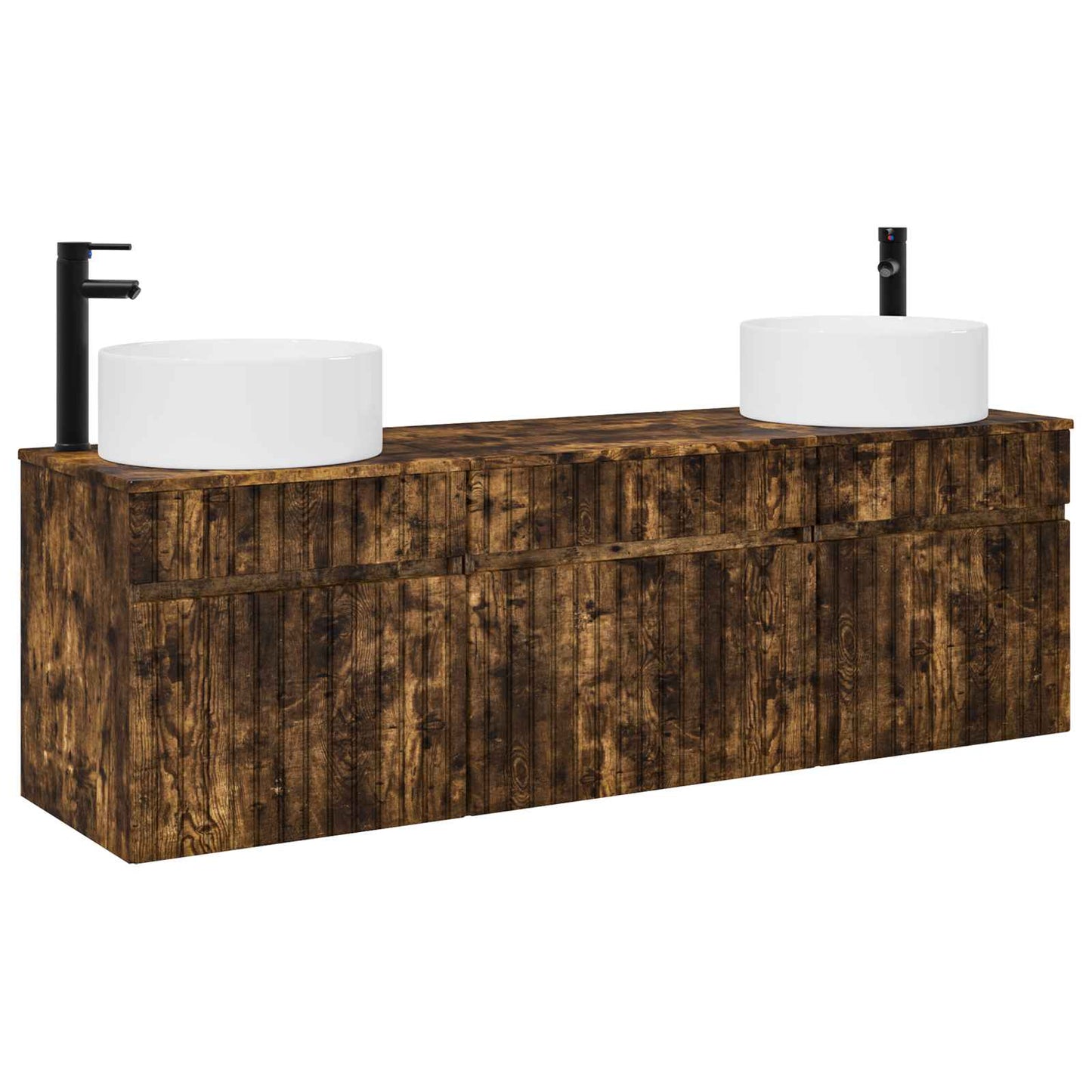 Bathroom Cabinet Set 3 pcs Smoked Oak 49 x 44.5 x 65.5 cm
