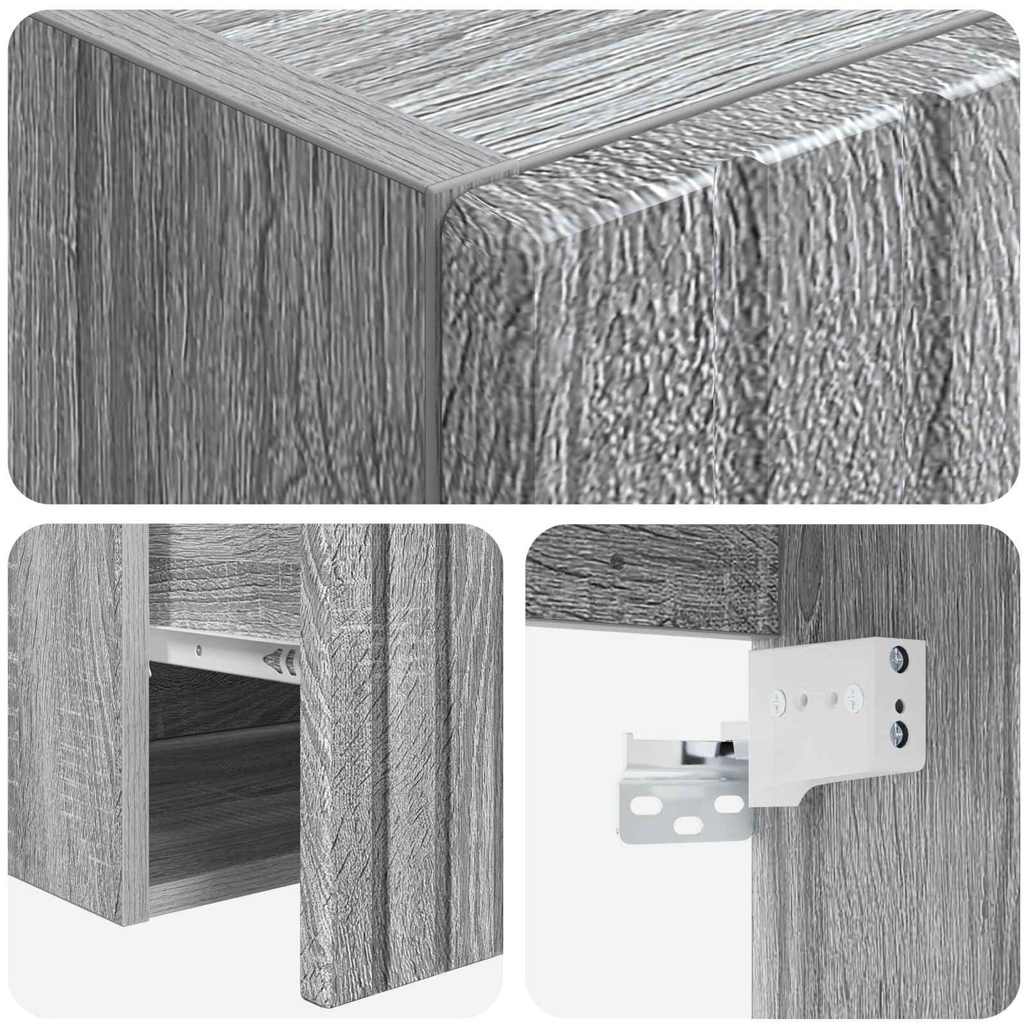 Bathroom Cabinet Set 3 pcs Grey Sonoma 49 x 44.5 x 65.5 cm