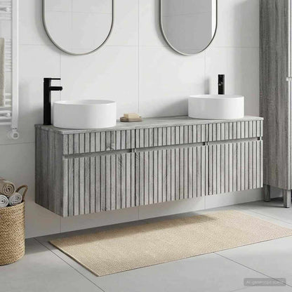 Bathroom Cabinet Set 3 pcs Grey Sonoma 49 x 44.5 x 65.5 cm