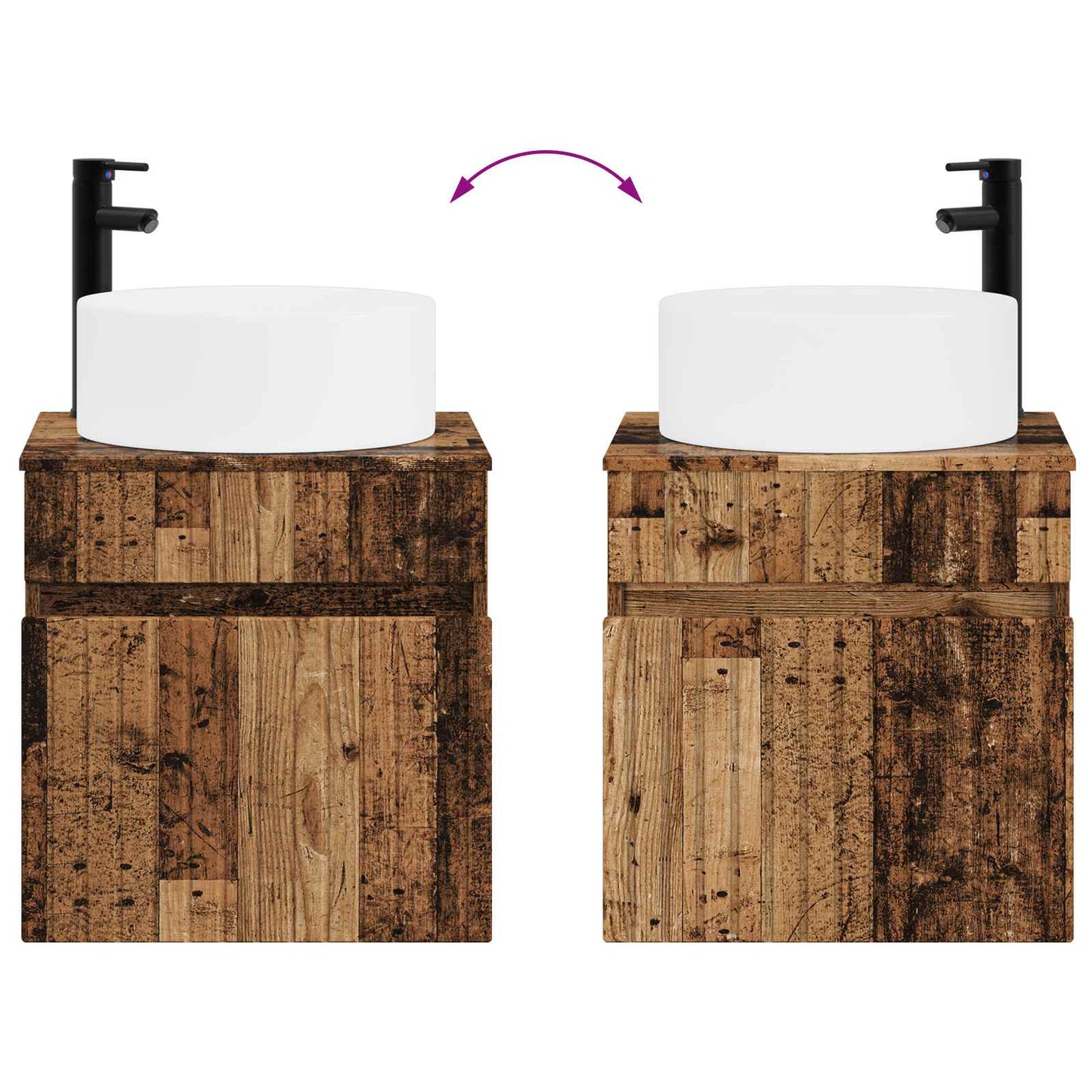 Bathroom Cabinet Set 3 pcs Old Wood 49 x 44.5 x 65.5 cm
