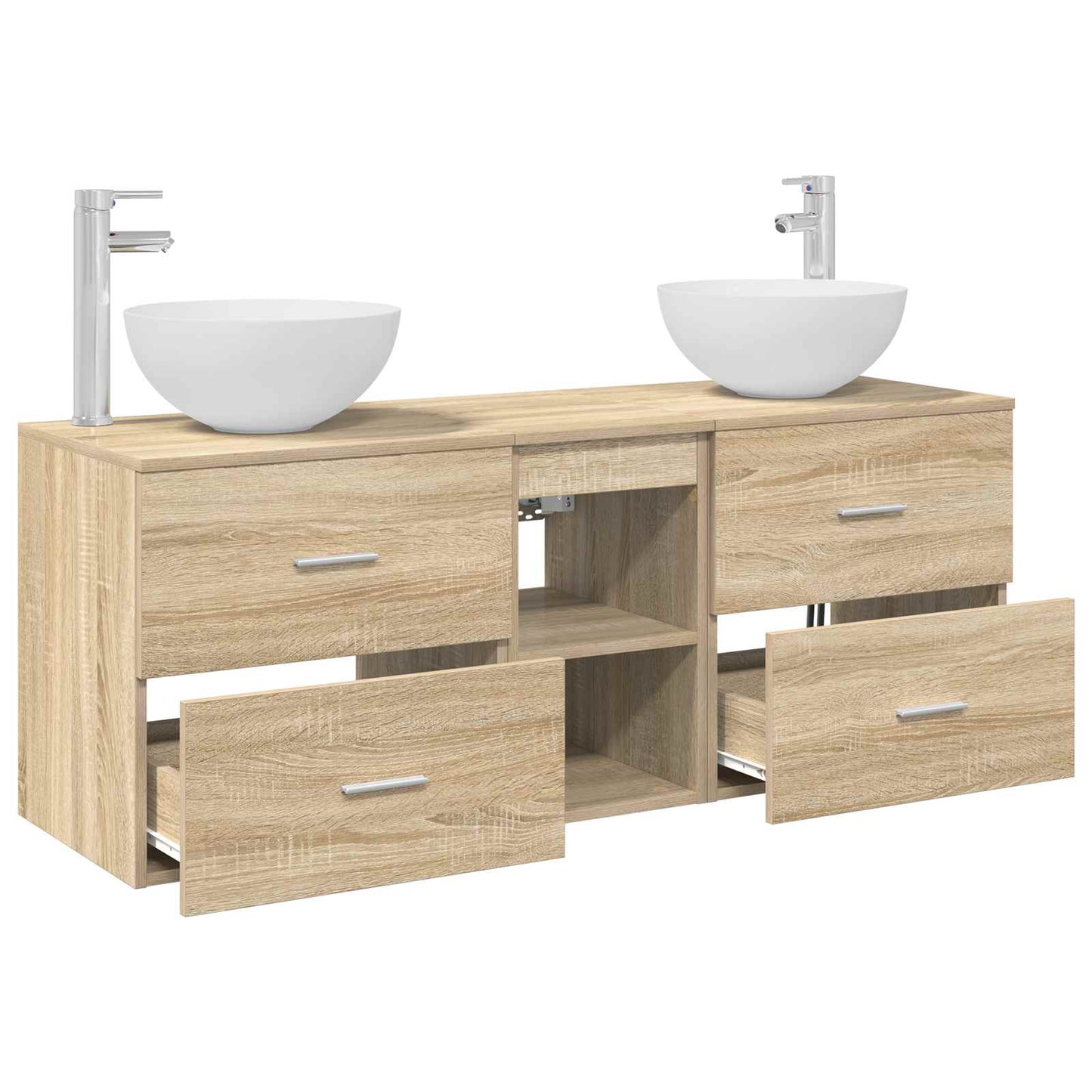 Bathroom Cabinet Set 3 pcs Sonoma Oak 49.5 x 35 x 63 cm