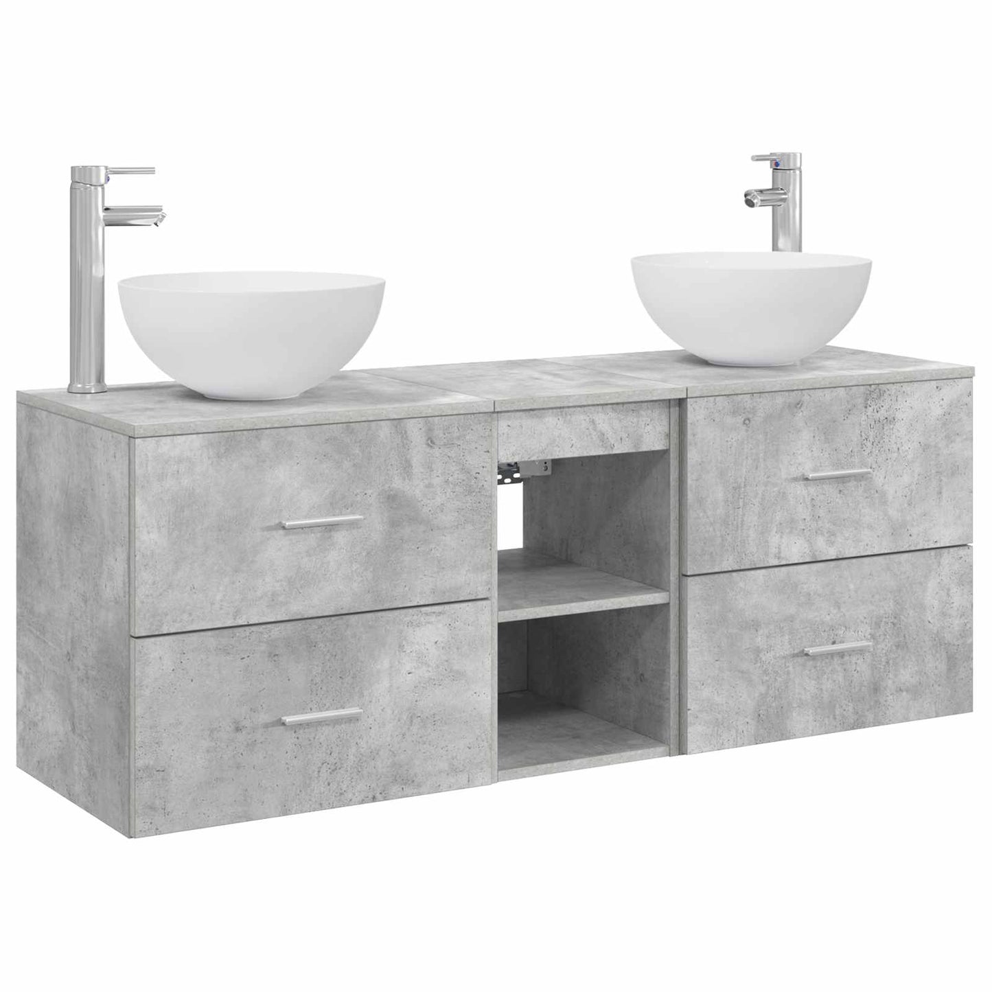 Bathroom Cabinet Set 3 pcs Concrete Grey 49.5 x 35 x 63 cm