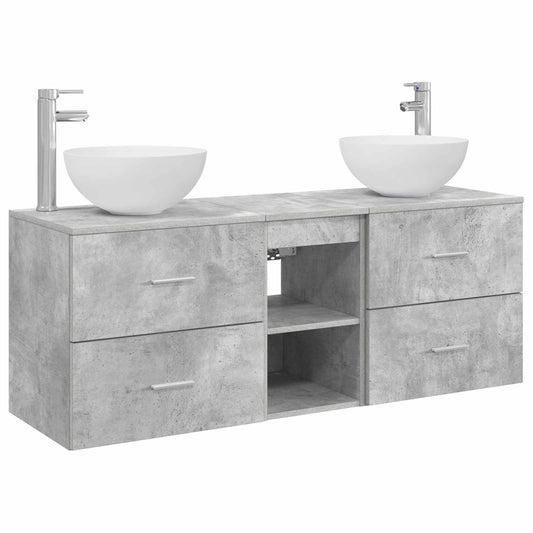 Bathroom Cabinet Set 3 pcs Concrete Grey 49.5 x 35 x 63 cm
