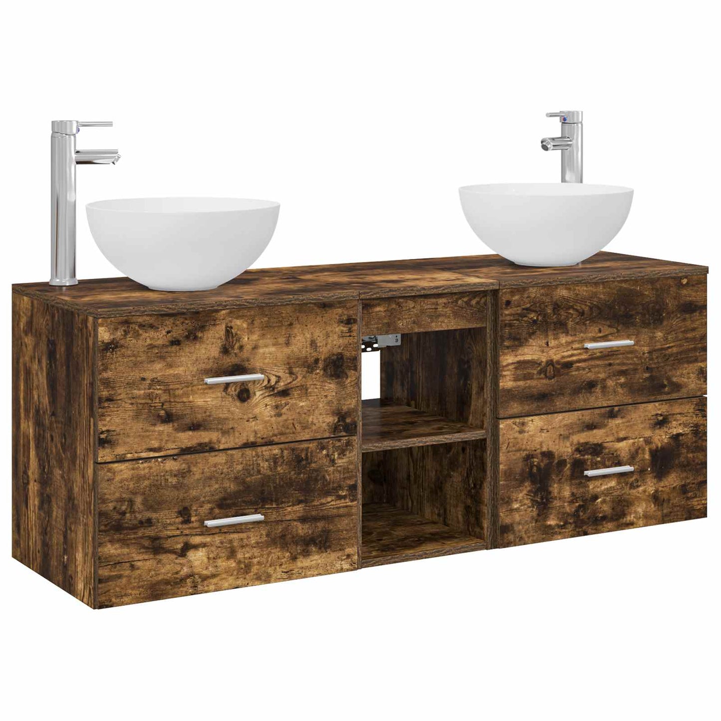 Bathroom Cabinet Set 3 pcs Smoked Oak 49.5 x 35 x 63 cm