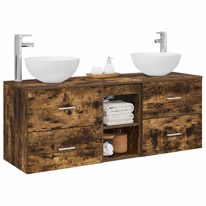 Bathroom Cabinet Set 3 pcs Smoked Oak 49.5 x 35 x 63 cm