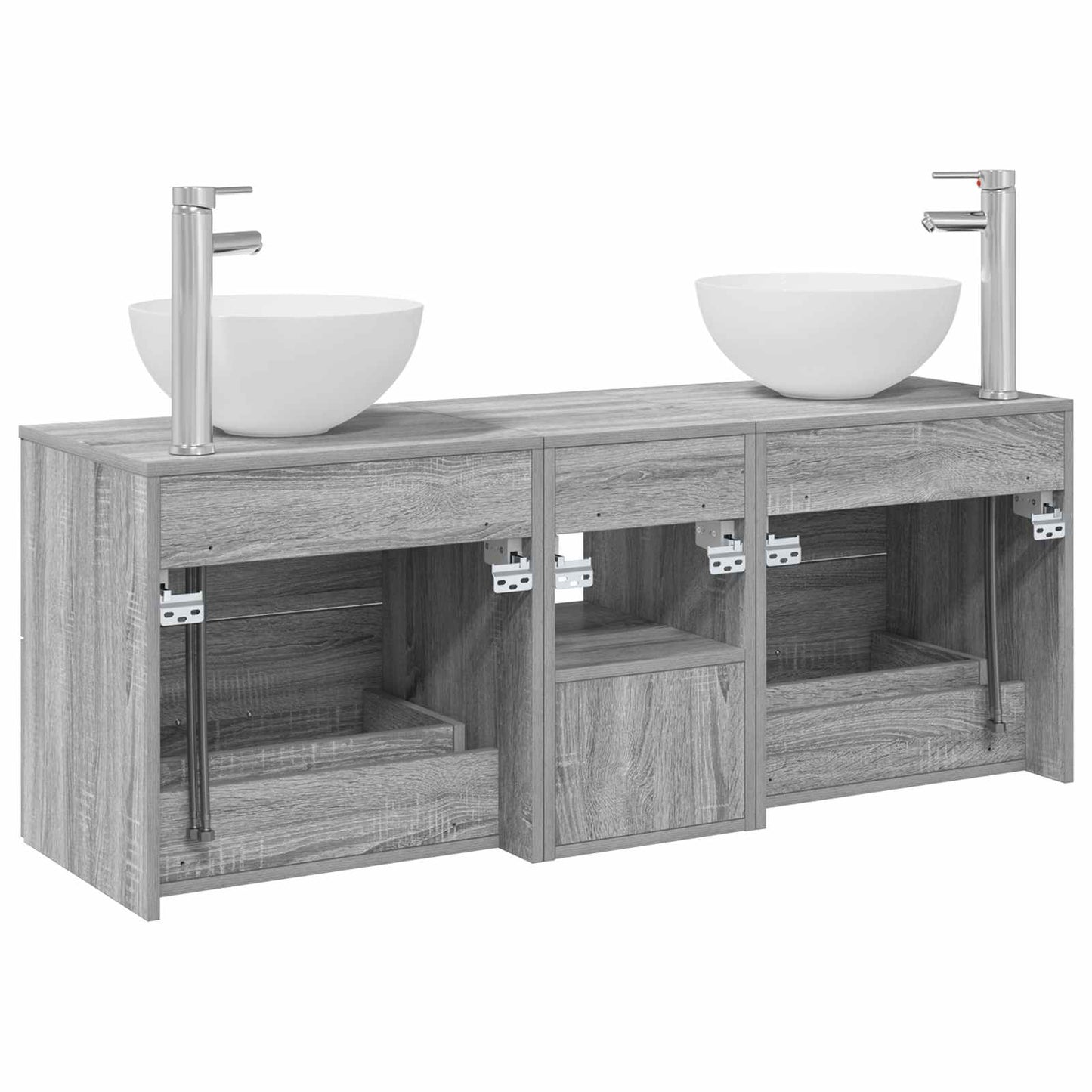 Bathroom Cabinet Set 3 pcs Grey Sonoma 49.5 x 35 x 63 cm