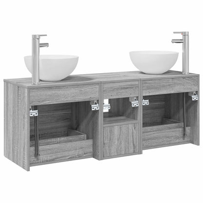 Bathroom Cabinet Set 3 pcs Grey Sonoma 49.5 x 35 x 63 cm