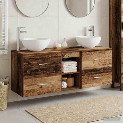 Bathroom Cabinet Set 3 pcs Old Wood 49.5 x 35 x 63 cm